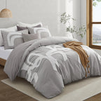 Oli Anderson Tufted Boho Jacquard Duvet Cover Set - 3 Piece