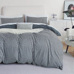 Oli Anderson Reversible Fluffy Checkered Comforter Set - 3 Piece