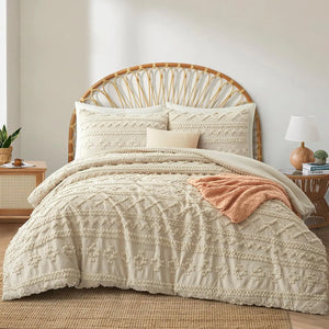 Oli Anderson Tufted Boho Fluffy Comforter Set - 3 Piece