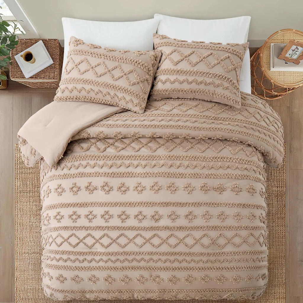 Oli Anderson Tufted Boho Fluffy Comforter Set - 3 Piece