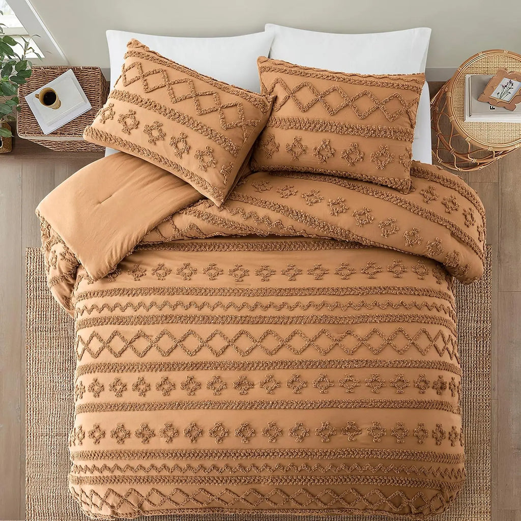 Oli Anderson Tufted Boho Fluffy Comforter Set - 3 Piece