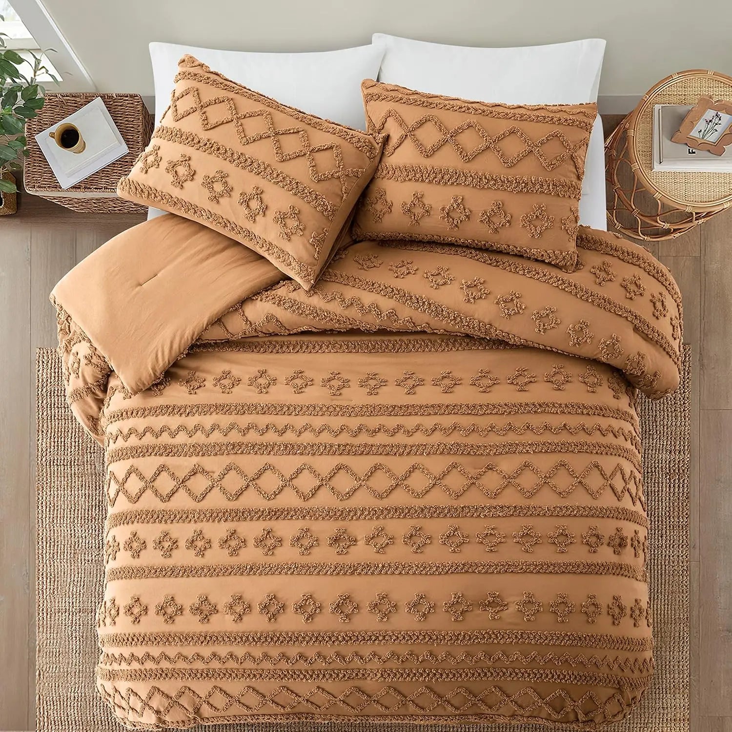 Oli Anderson Tufted Boho Fluffy Comforter Set - 3 Piece