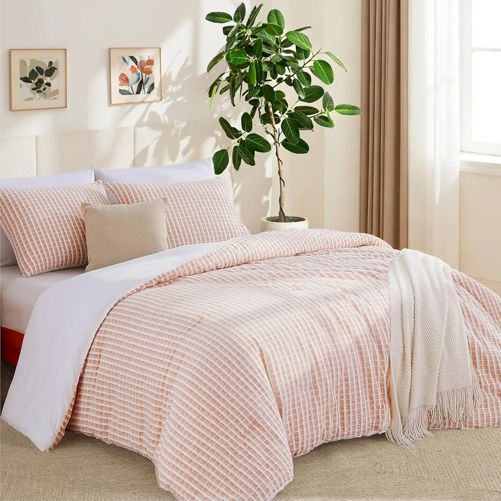 Oli Anderson 100% Cotton Waffle Comforter Set - 3 Piece