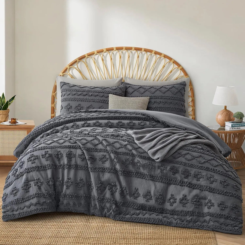 Oli Anderson Tufted Boho Fluffy Comforter Set - 3 Piece