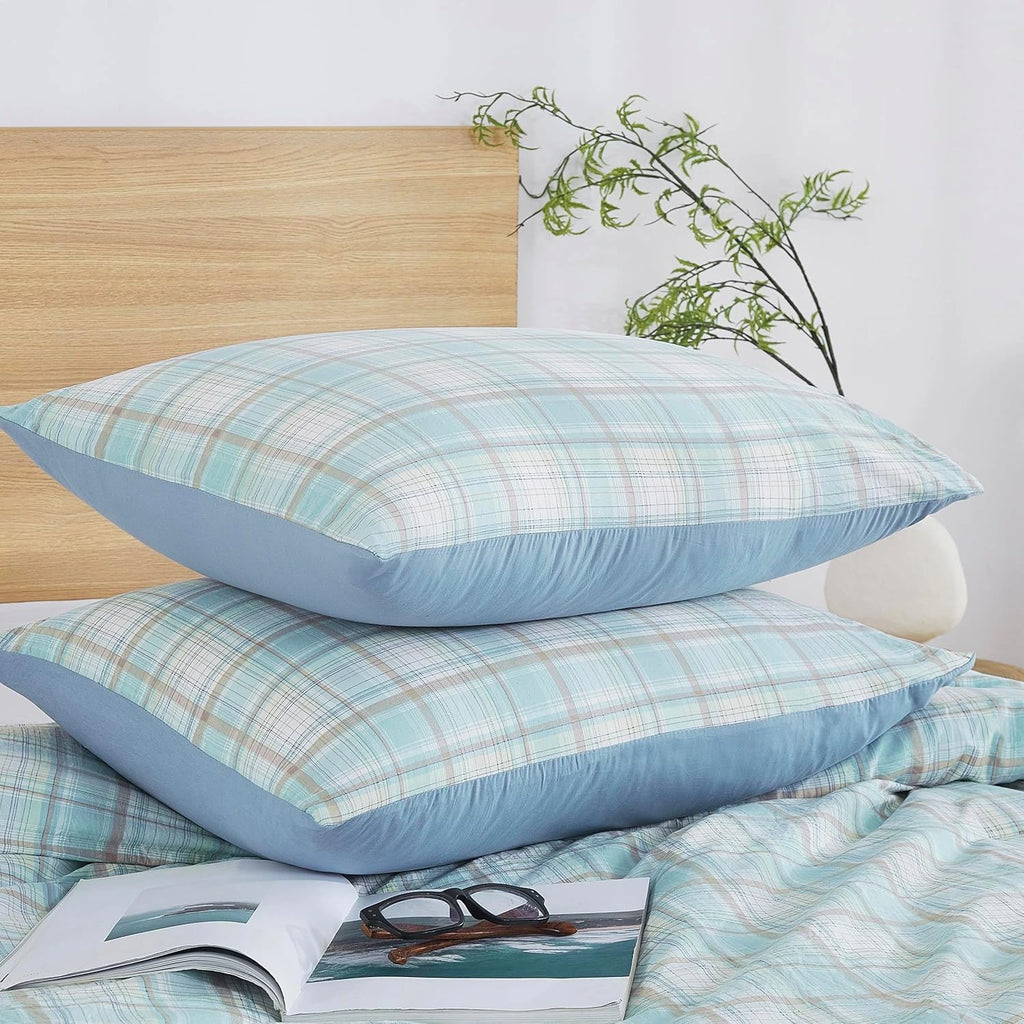 Oli Anderson Reversible Fluffy Checkered Comforter Set - 3 Piece