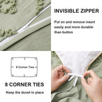 Oli Anderson Tufted Boho Embroidery Duvet Cover Set - 3 Piece