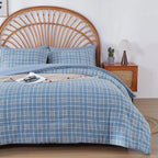 Oli Anderson Reversible Fluffy Checkered Comforter Set - 3 Piece