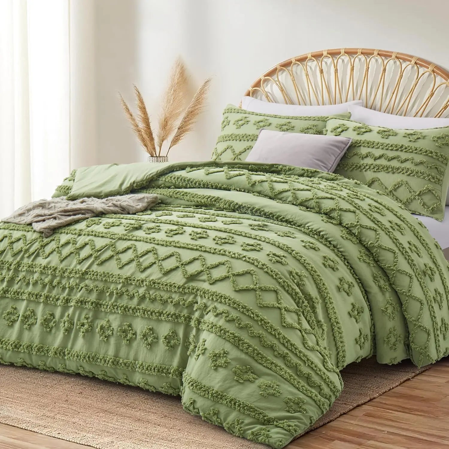 Oli Anderson Tufted Boho Fluffy Comforter Set - 3 Piece