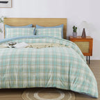 Oli Anderson Reversible Fluffy Checkered Comforter Set - 3 Piece