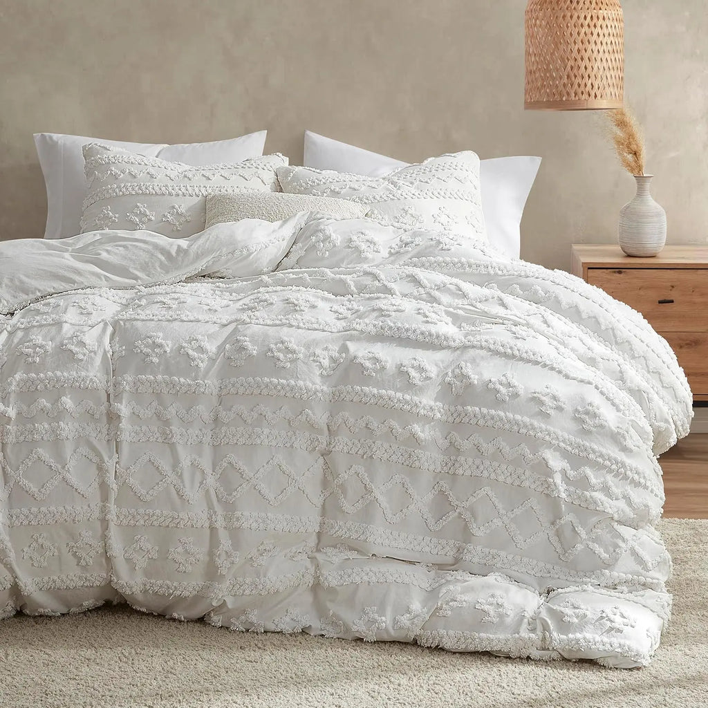 Oli Anderson Tufted Boho Fluffy Comforter Set - 3 Piece