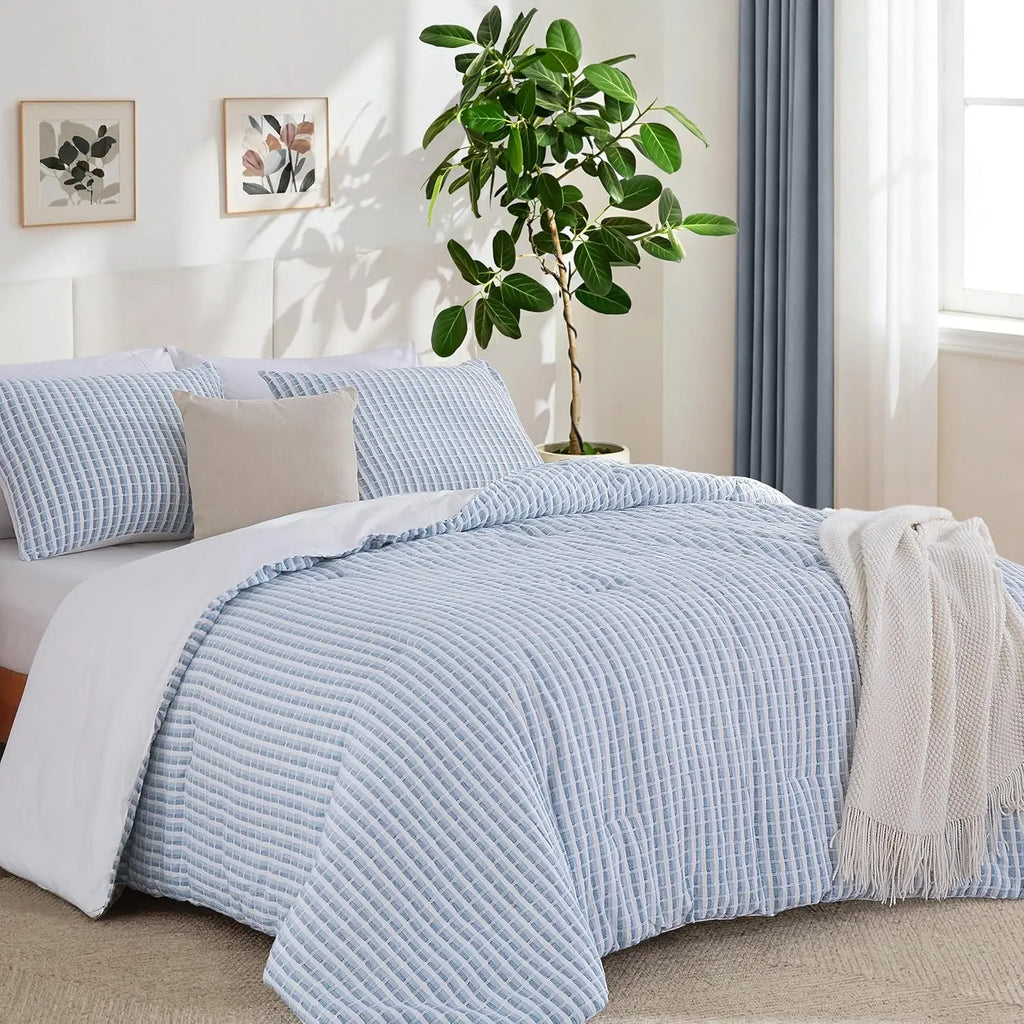 Oli Anderson 100% Cotton Waffle Comforter Set - 3 Piece