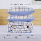 Oli Anderson Reversible Fluffy Checkered Comforter Set - 3 Piece