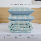 Oli Anderson Reversible Fluffy Checkered Comforter Set - 3 Piece