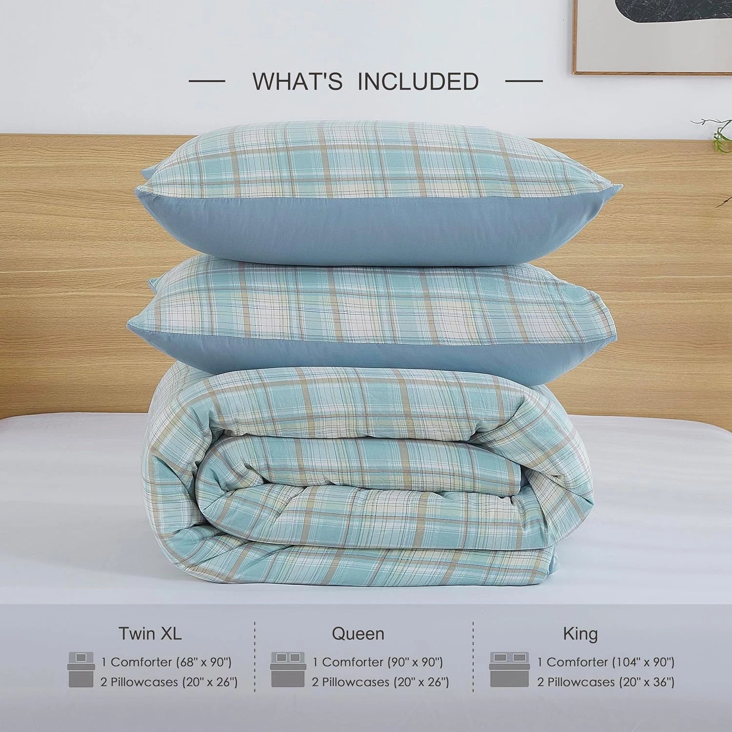 Oli Anderson Reversible Fluffy Checkered Comforter Set - 3 Piece