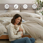 Oli Anderson Washed Cotton Linen Duvet Cover Set - 3 Piece