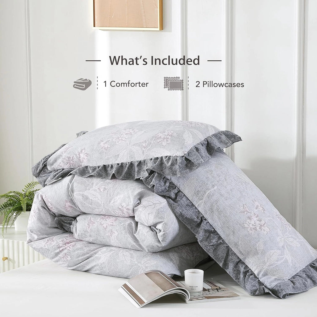 Oli Anderson Ruffle Flowers Floral Comforter Set - 3 Piece / 5 Piece
