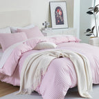 Oli Anderson Reversible Fluffy Checkered Comforter Set - 3 Piece