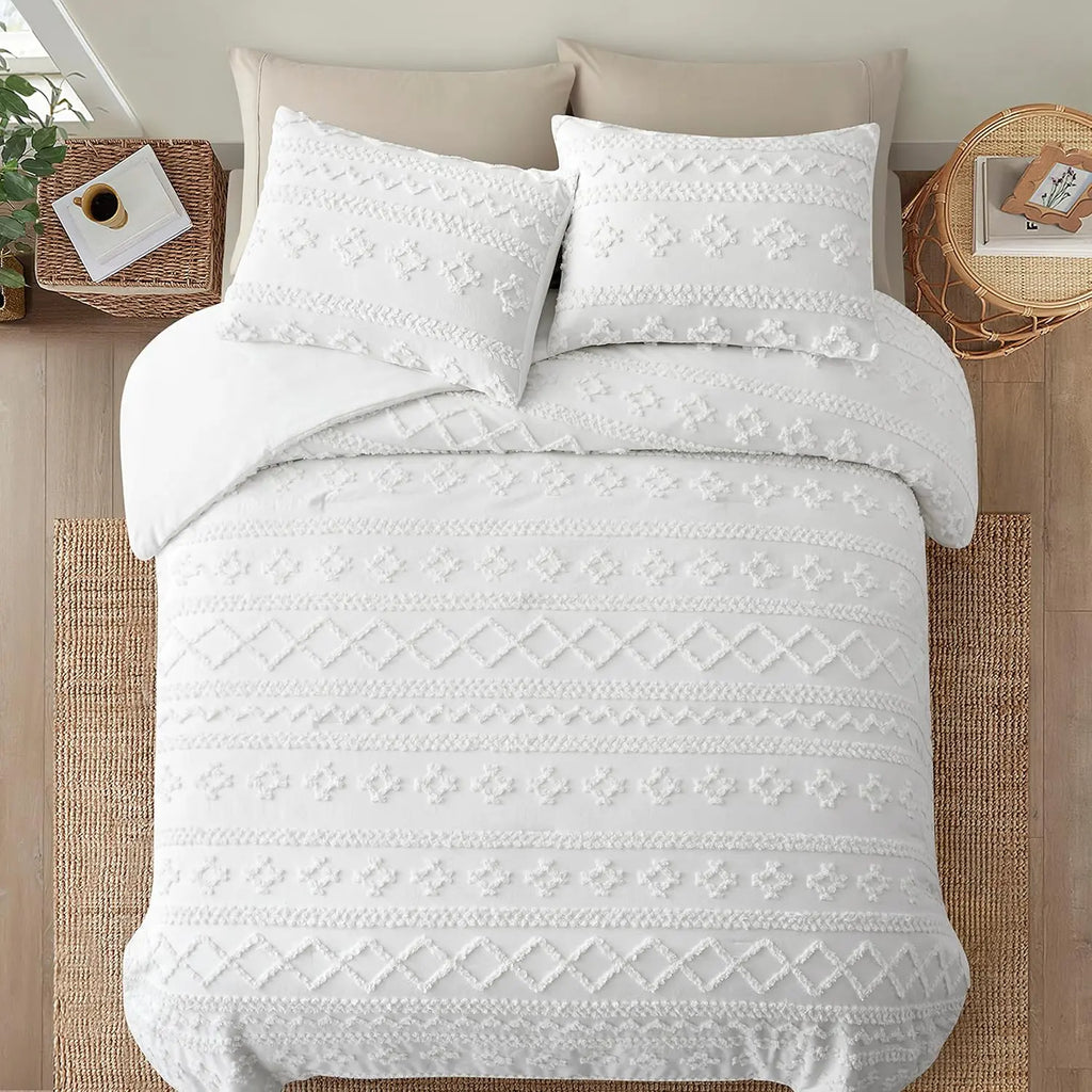 Oli Anderson Tufted Boho Fluffy Comforter Set - 3 Piece