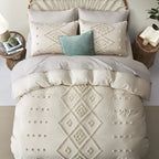 Oli Anderson Tufted Boho Embroidery Duvet Cover Set - 3 Piece