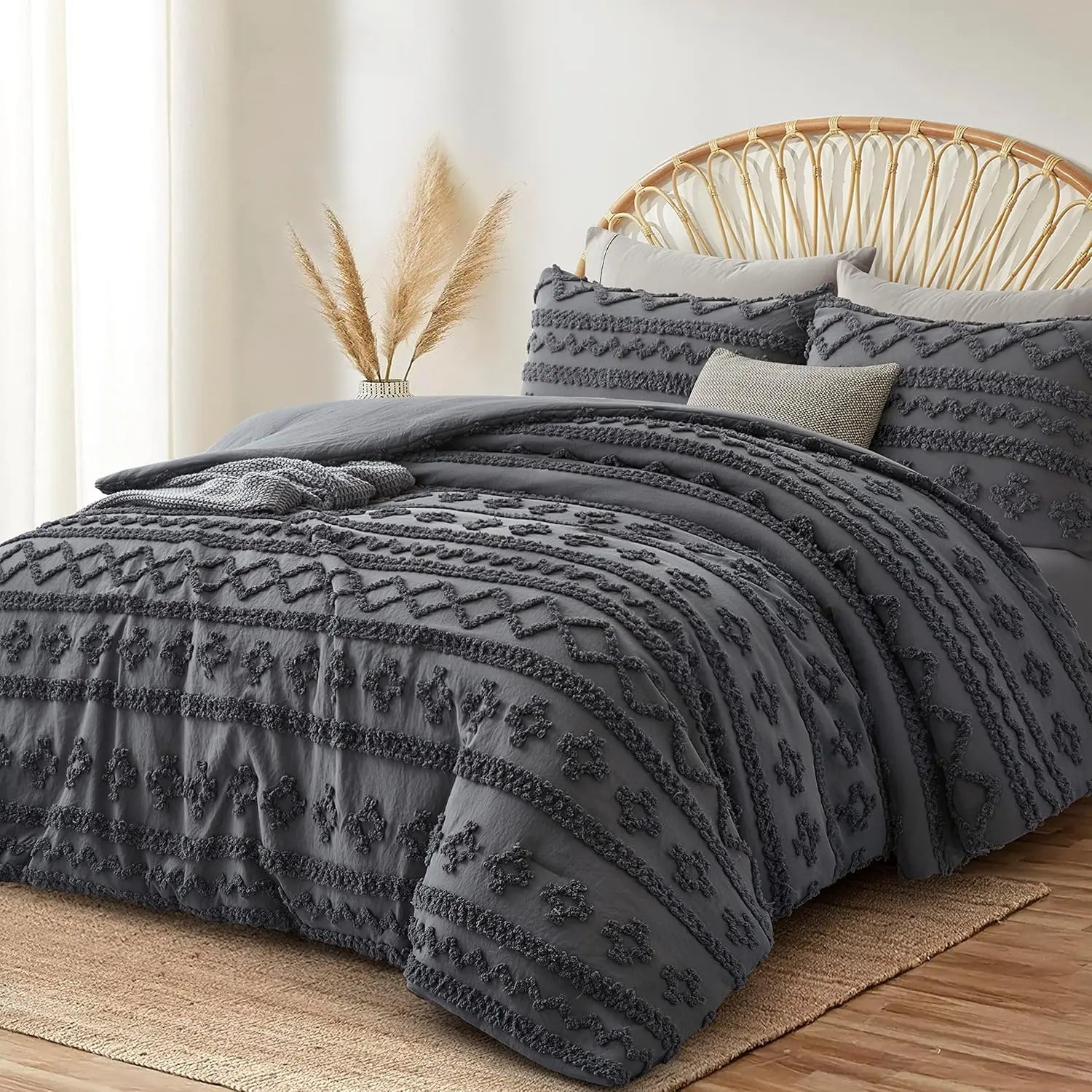 Oli Anderson Tufted Boho Fluffy Comforter Set - 3 Piece