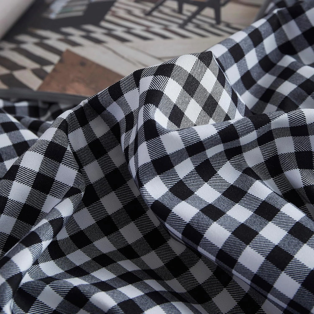 Oli Anderson Reversible Fluffy Checkered Comforter Set - 3 Piece