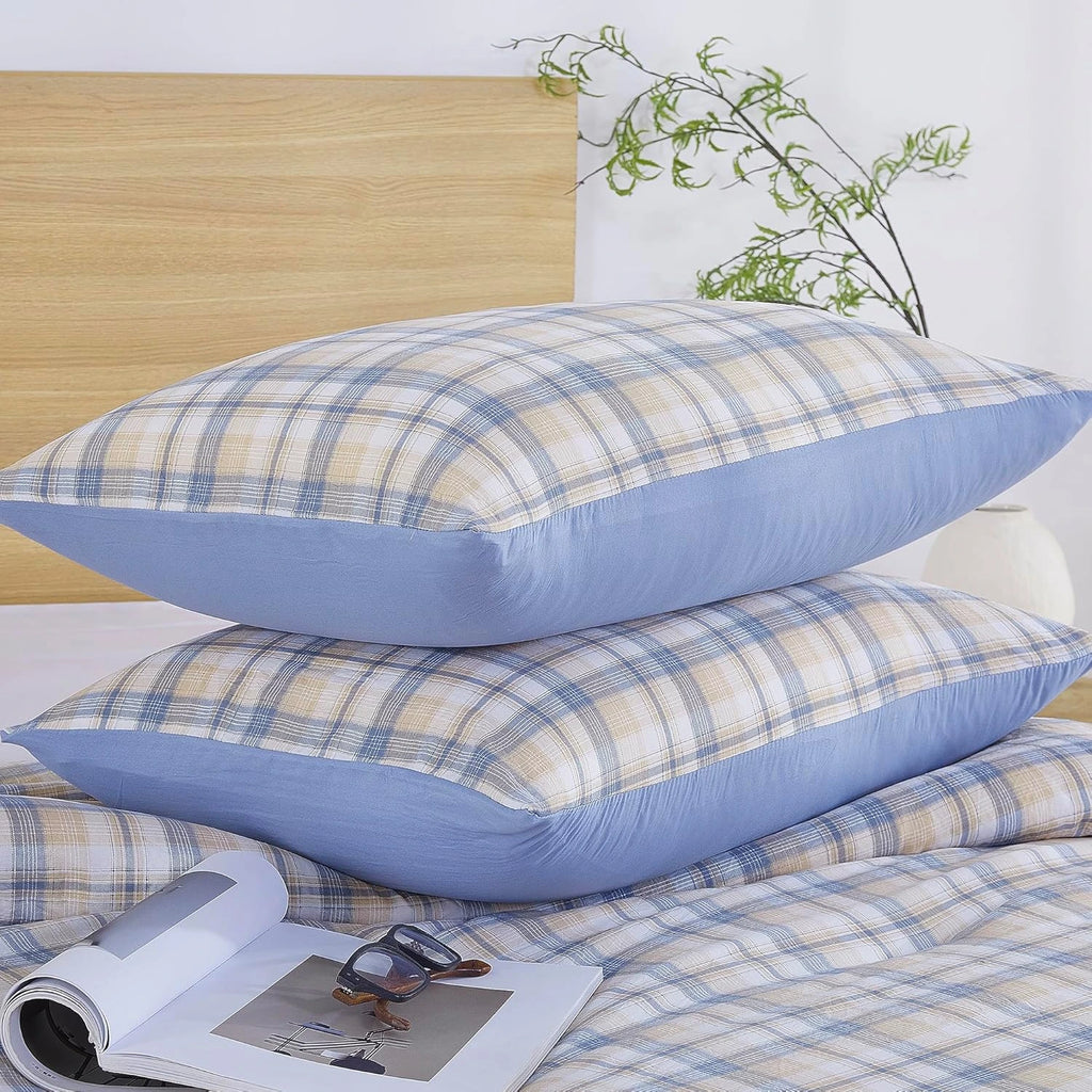 Oli Anderson Reversible Fluffy Checkered Comforter Set - 3 Piece