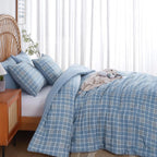 Oli Anderson Reversible Fluffy Checkered Comforter Set - 3 Piece