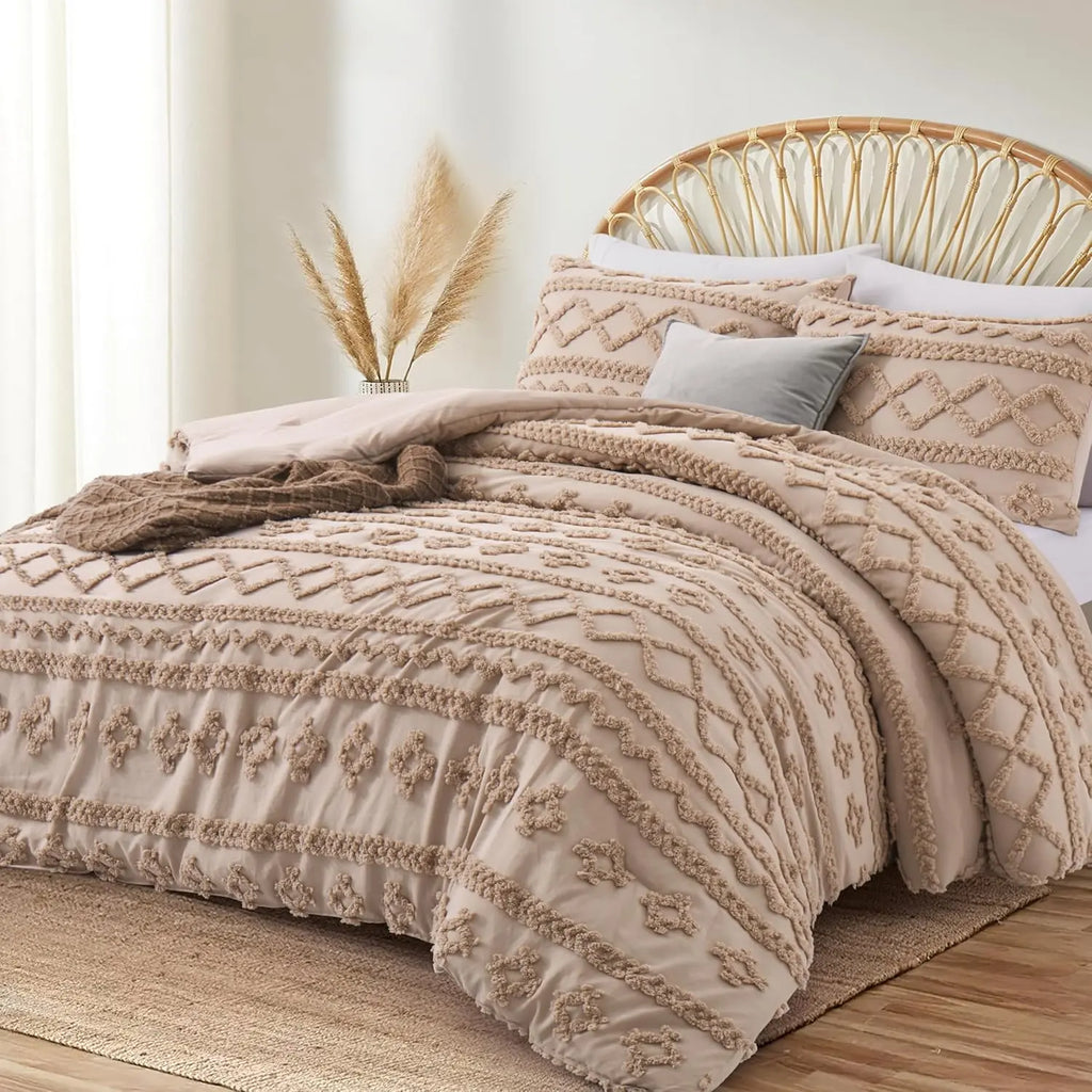 Oli Anderson Tufted Boho Fluffy Comforter Set - 3 Piece