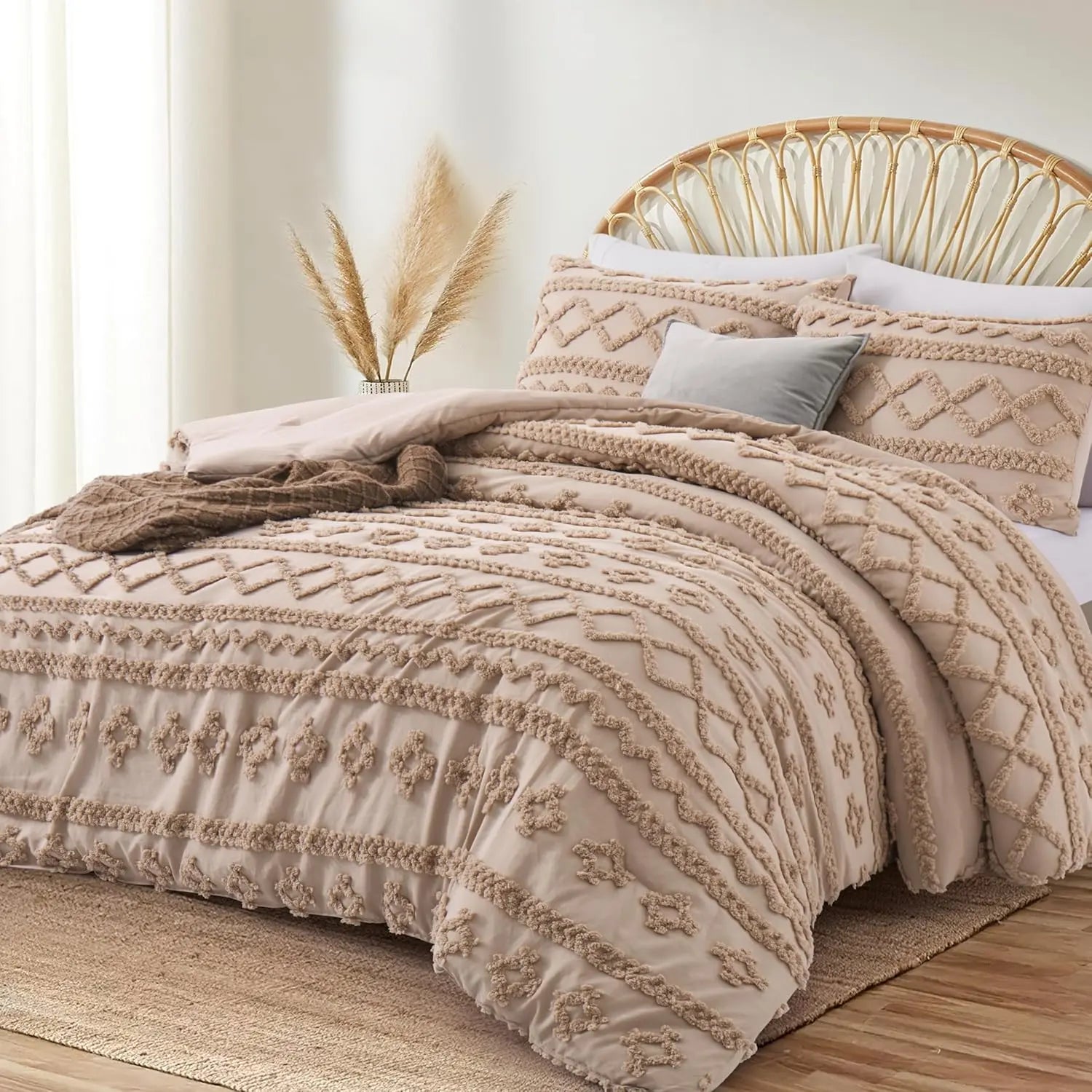 Oli Anderson Tufted Boho Fluffy Comforter Set - 3 Piece
