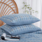 Oli Anderson Reversible Fluffy Checkered Comforter Set - 3 Piece