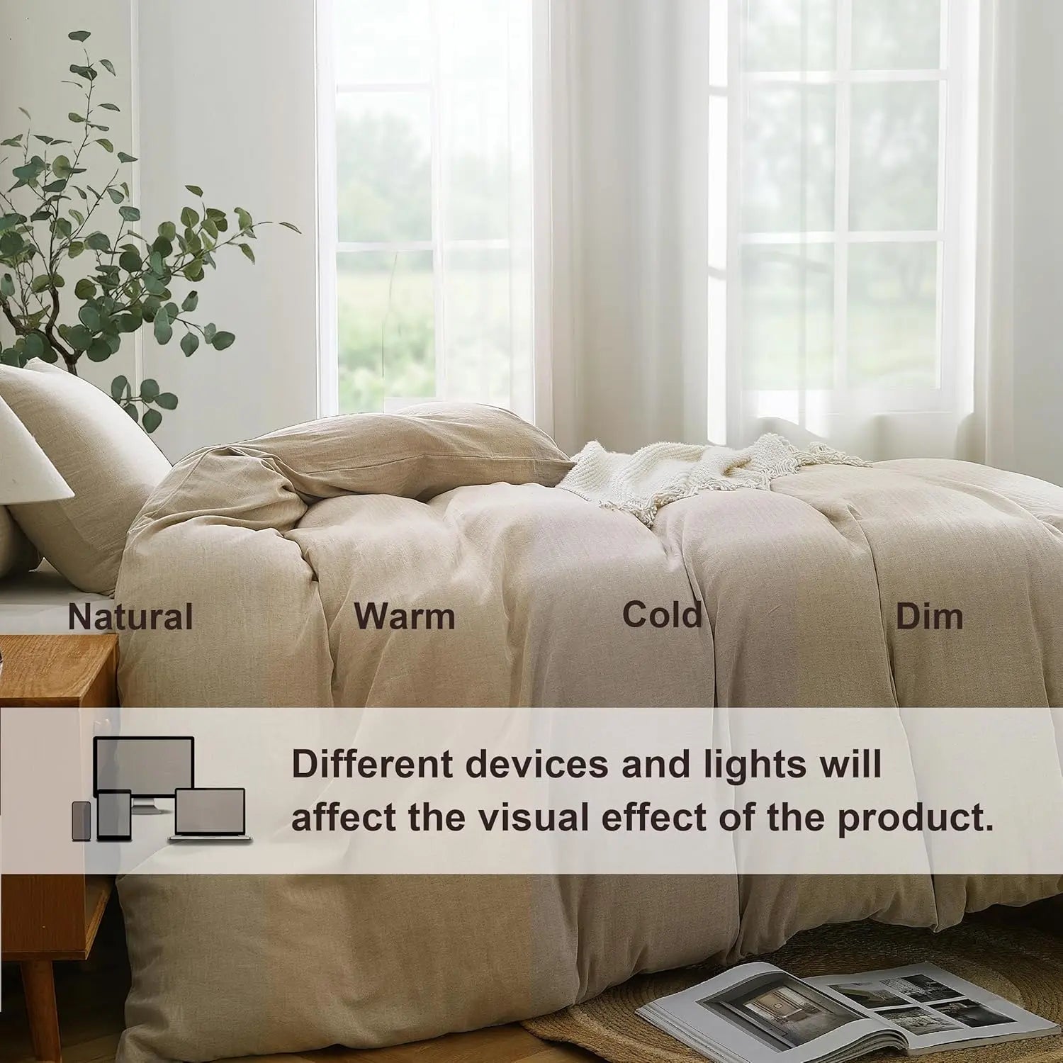 Oli Anderson Washed Cotton Linen Duvet Cover Set - 3 Piece