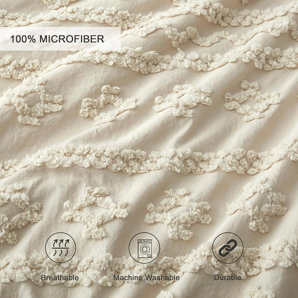 Oli Anderson Tufted Boho Fluffy Comforter Set - 3 Piece