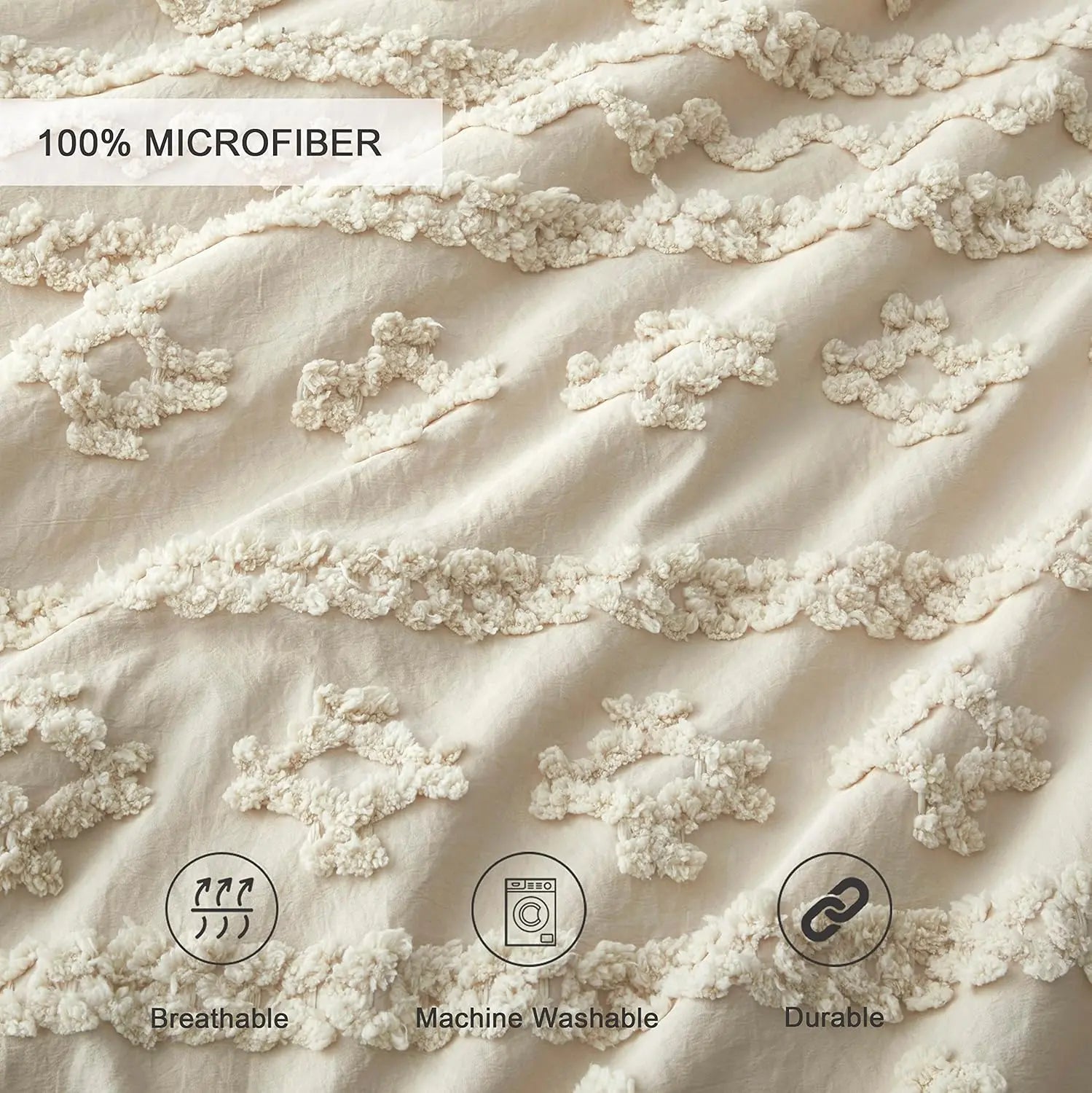 Oli Anderson Tufted Boho Fluffy Comforter Set - 3 Piece