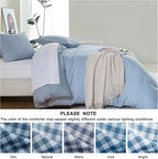 Oli Anderson Reversible Fluffy Checkered Comforter Set - 3 Piece
