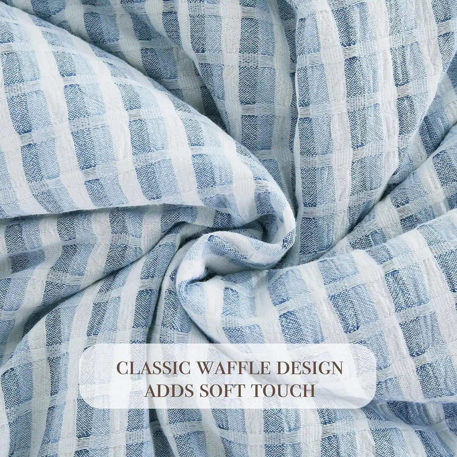 Oli Anderson 100% Cotton Waffle Comforter Set - 3 Piece