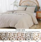 Oli Anderson Reversible Fluffy Checkered Comforter Set - 3 Piece