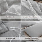 Oli Anderson Washed Cotton Linen Duvet Cover Set - 3 Piece