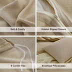 Oli Anderson Washed Cotton Linen Duvet Cover Set - 3 Piece