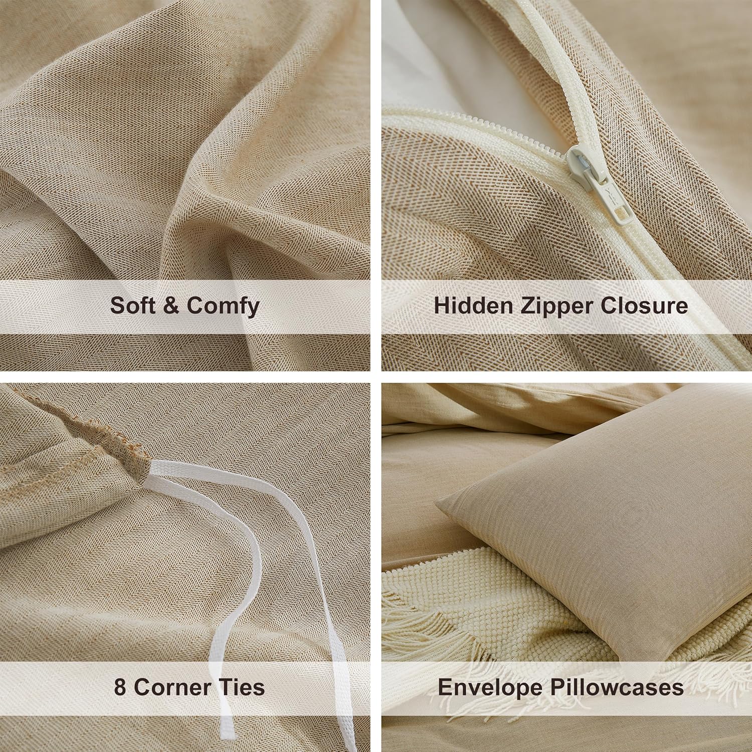 Oli Anderson Washed Cotton Linen Duvet Cover Set - 3 Piece