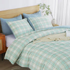 Oli Anderson Reversible Fluffy Checkered Comforter Set - 3 Piece