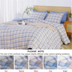 Oli Anderson Reversible Fluffy Checkered Comforter Set - 3 Piece